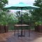 Flash Furniture Faux Teak 35" Patio Table-Tan Umbrella & Base XU-DG-UH8100-UB19BTL-GG - alternate 1